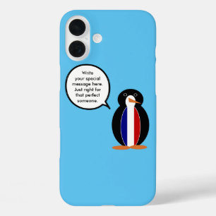 Franse Vlag Wilde Dieren Pinguïn personaliseer Ges iPhone 16 Plus Hoesje
