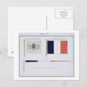 Franse vlaggen, uit een Frans boek over de vlaggen Briefkaart (Voorkant / Achterkant)