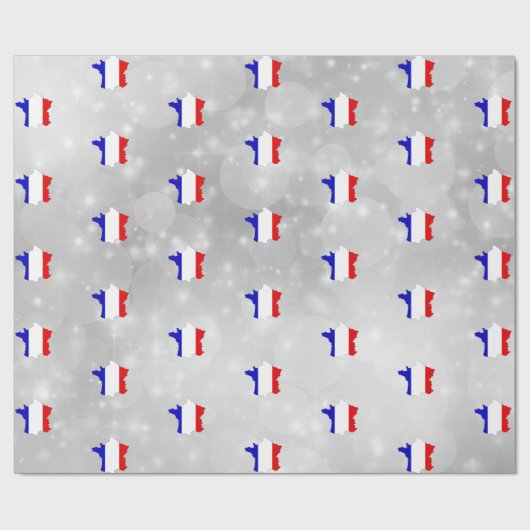 Franse vlaggenkaart cadeaupapier (Vlak)