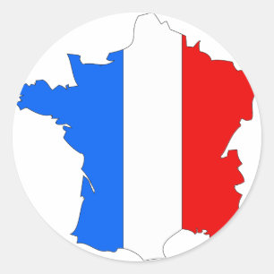 Franse vlaggenkaart ronde sticker