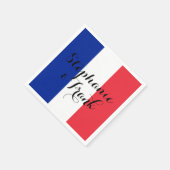 Franse Vlagkleuren Bruiloft Servet (Hoek)