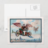 Franse vliegmachine - Victoriaans steampunk piloot Briefkaart (Voorkant / Achterkant)