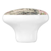 Franse vlinder blush roze vlies Keramische Knop (Zijkant)