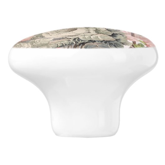  Franse vlinder blush roze vlies Keramische Knop (Zijkant)