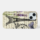 franse vlinder parijs eiffel tower iPhone 15 case (Achterkant horizontaal)