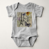 franse vlinder parijs eiffel tower romper (Voorkant)