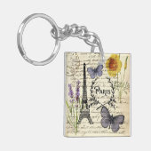 franse vlinder parijs eiffel tower sleutelhanger (Voorkant Links)