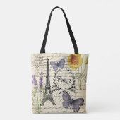 franse vlinder parijs eiffel tower tote bag (Achterkant)