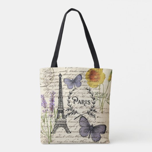 franse vlinder parijs eiffel tower tote bag (Achterkant)