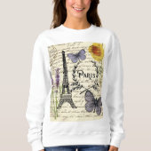franse vlinder parijs eiffel tower trui (Voorkant)