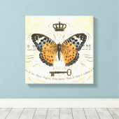 Franse vlinder uitgerekt doek Canvas Afdruk (Insitu (Houten vloer))