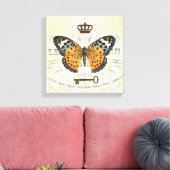 Franse vlinder uitgerekt doek Canvas Afdruk (Insitu (Woonkamer))