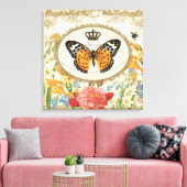 Franse vlinder uitgerekt doek Canvas Afdruk (Insitu (Woonkamer))