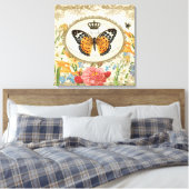 Franse vlinder uitgerekt doek Canvas Afdruk (Insitu (Slaapkamer))