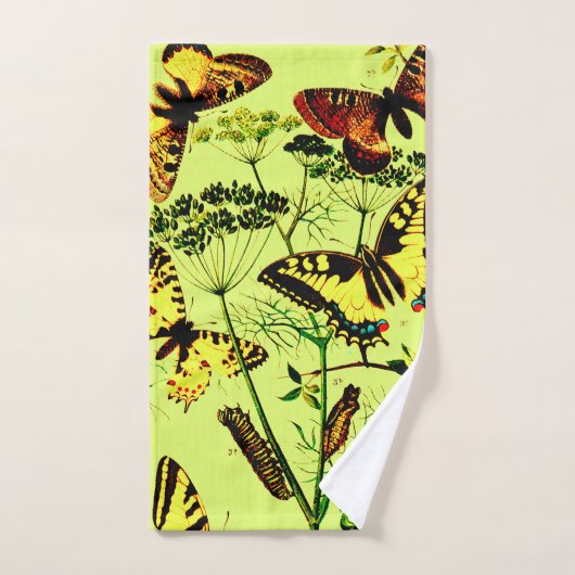 Franse vlinders bad handdoek (Handdoek)