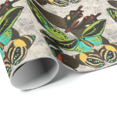 Franse  Vlinders Illustratie-1 Cadeaupapier (Rol Hoek)