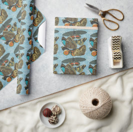 Franse  Vlinders Illustratie-2 Cadeaupapier