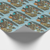 Franse  Vlinders Illustratie-2 Cadeaupapier (Hoek)