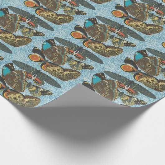 Franse  Vlinders Illustratie-2 Cadeaupapier (Hoek)