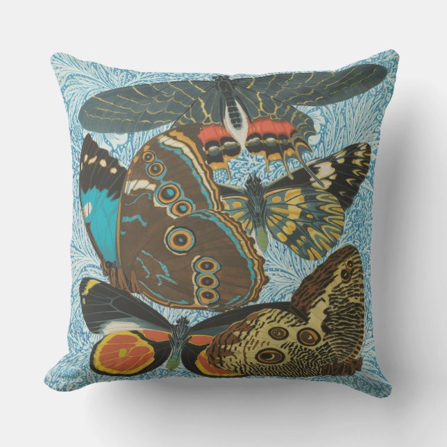 Franse  Vlinders Illustratie-2 Kussen (Voorkant)