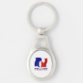Franse Voetbal Bal Vlag Sleutelhanger (Voorkant)