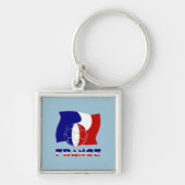 Franse Voetbal en Vlag Sleutelhanger (Voorkant)
