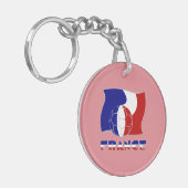 Franse voetbalbal vlag  sleutelhanger (Voorkant Links)