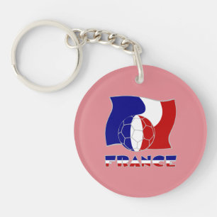 Franse voetbalbal vlag sleutelhanger