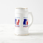 Franse Voetballen vlag gepersonaliseerd Bierpul (Voorkant rechts)