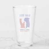 Franse Voetballen vlag gepersonaliseerd Glas (Achterkant)