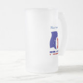 Franse Voetballen vlag gepersonaliseerd Matglas Bierpul (Voorkant rechts)