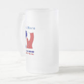 Franse Voetballen vlag gepersonaliseerd Matglas Bierpul (Voorkant links)