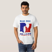 Franse Voetballen vlag gepersonaliseerd T-shirt (Voorkant volledig)
