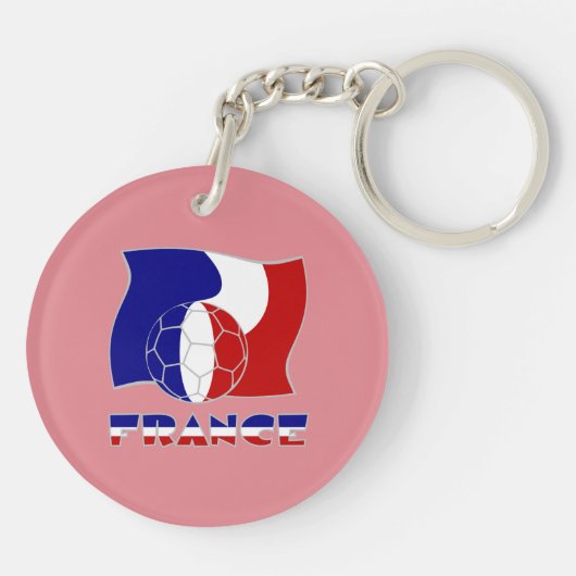 Franse Voetballen vlag Sleutelhanger (Achterkant)