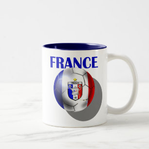 Franse voetbaluitrusting voor Franse footballs Tweekleurige Koffiemok