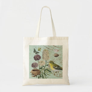  Franse vogel en canvas tas voor bloemen