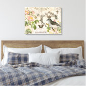  Franse vogel met kroon uitgerekt doek Canvas Afdruk (Insitu (Slaapkamer))