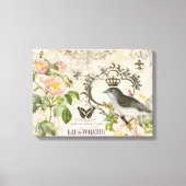 Franse vogel met kroon uitgerekt doek Canvas Afdruk (Voorkant)