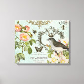  Franse Vogel met kroon uitgerekt doek Canvas Afdruk (Voorkant)