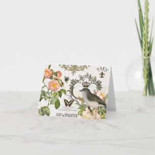  Franse Vogel met Kroonnotecard Kaart