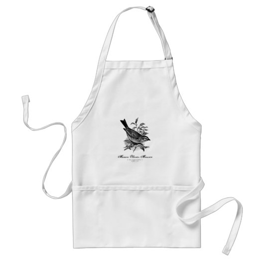 Franse vogel zwart-wit schort (Voorkant)