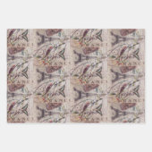 Franse Vogelbotanische Eiffeltoren Inpakpapier Vel (Voorkant)