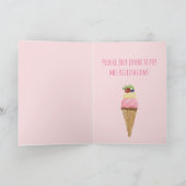 Franse vogeldagse Waterverf Ice Cream Kaart (Binnen)