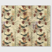 Franse vogelgriep - Spaans grijs script stempels Cadeaupapier (Vlak)