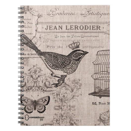 Franse vogellaptop Notitieboek (Voorkant)