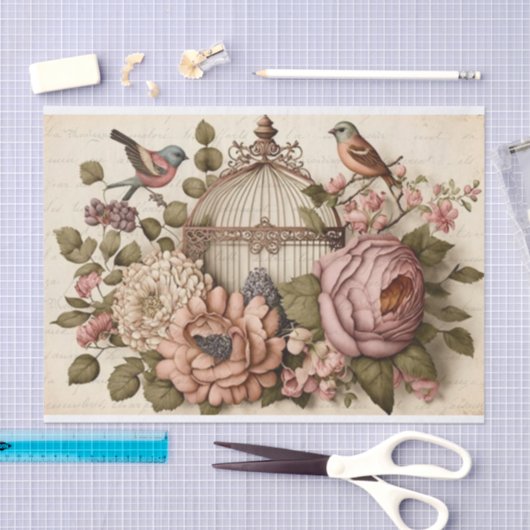  Franse vogelpest, vlinders, Tissuepapier (Craft)