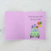 Franse vogelretro Fiat 500 Kaart (Binnen)