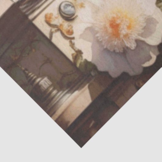 Franse vogels blauw tissuepapier (Detail)