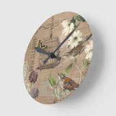 Franse vogels en tuinmuur Ronde Klok (Hoek)