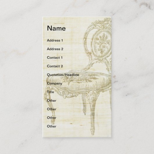 Franse voorzitter Linen Visitekaartje (Voorkant)